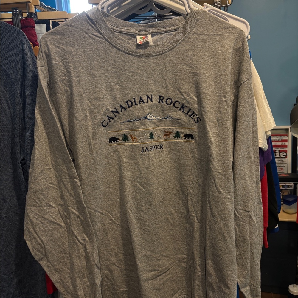 Gray Canadian Rockies Long Sleeve Shirt